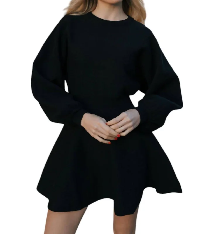  Best Online Clothing BoutiquesBalloon Sweater Dress In Black Best Online Clothing Boutiques