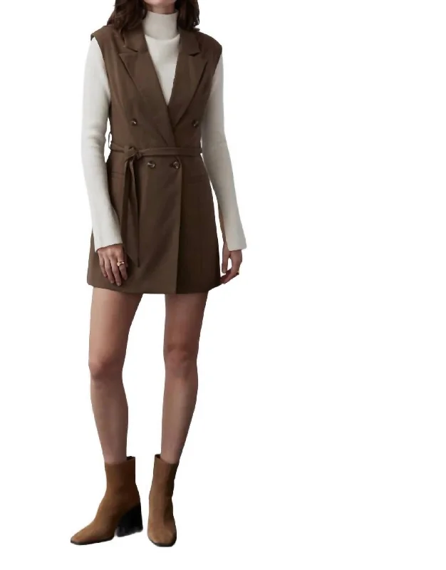  Women's Stylish Vacation AttireBrooke Blazer Dress In Brown Women's Stylish Vacation Attire