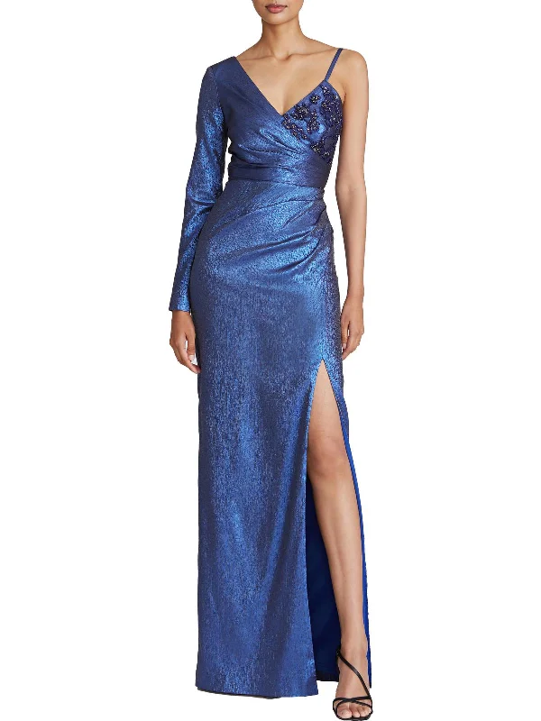  Women's Outerwear AttireWomens Metallic Maxi Evening Dress Women's Outerwear Attire