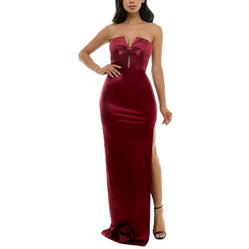  Clothing SalesJuniors Womens Slit Sateen Evening Dress Clothing Sales