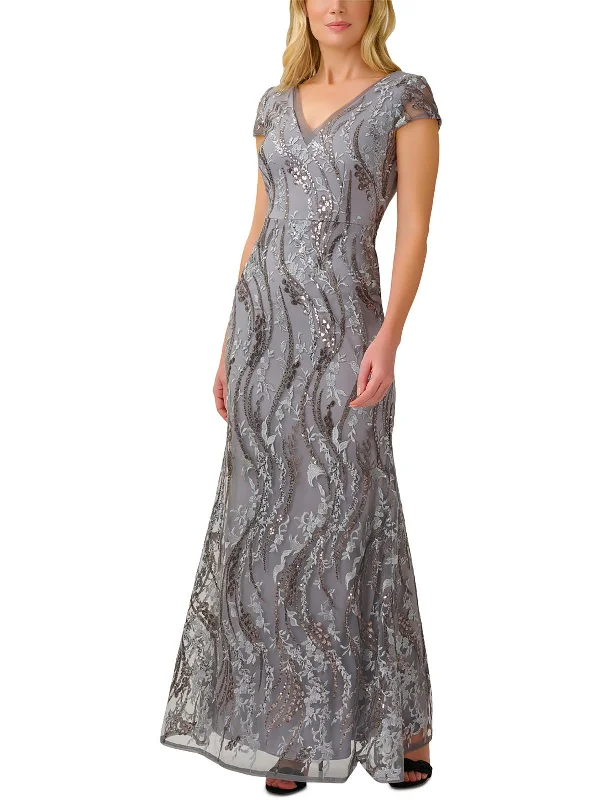  Sale On SaleWomens Mesh Embellished Evening Dress Sale On Sale