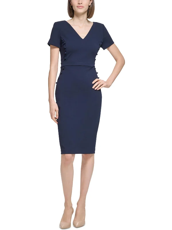  Women's Evening ClothesPetites Womens Solid Polyester Sheath Dress Women's Evening Clothes