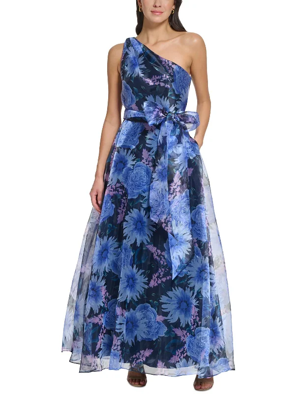  Women's Vacation ClothesWomens One Shoulder Printed Evening Dress Women's Vacation Clothes