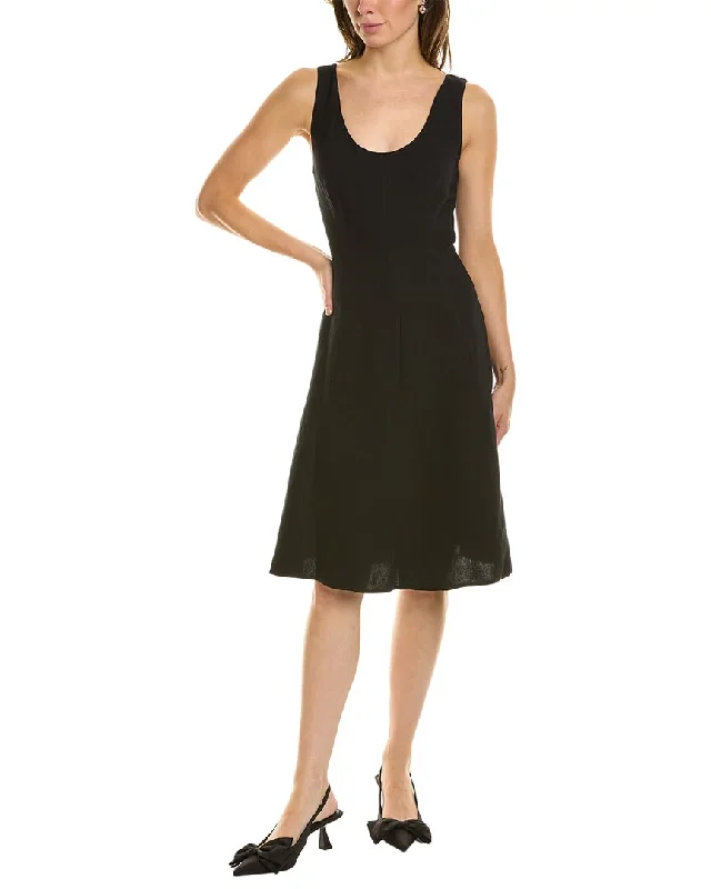  Online Shopping BoutiquesVince Paneled Linen-Blend Tank A-Line Dress Online Shopping Boutiques