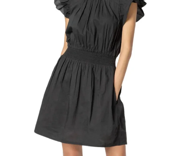  Women's Transitional ApparelSmocked Waist Dress In Licorice Women's Transitional Apparel