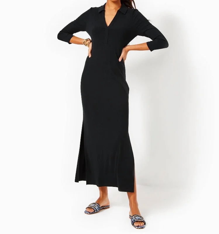  Women's Transitional OutfitOllie Maxi Polo Dress In Black Women's Transitional Outfit