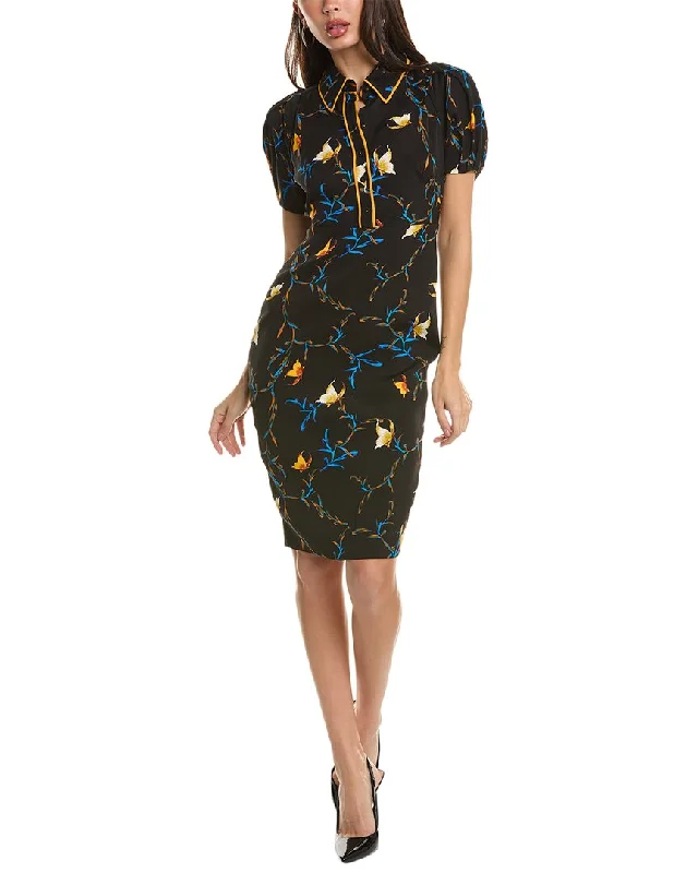  Affordable Women's OutfitDiane von Furstenberg New Elly Silk-Blend Sheath Dress Affordable Women's Outfit