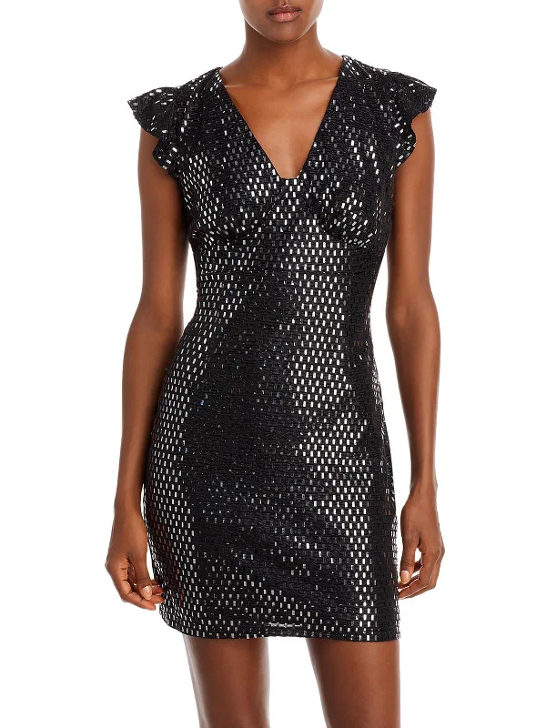  Women's Plus-Size GarmentsWomens Metallic Mini Cocktail and Party Dress Women's Plus-Size Garments