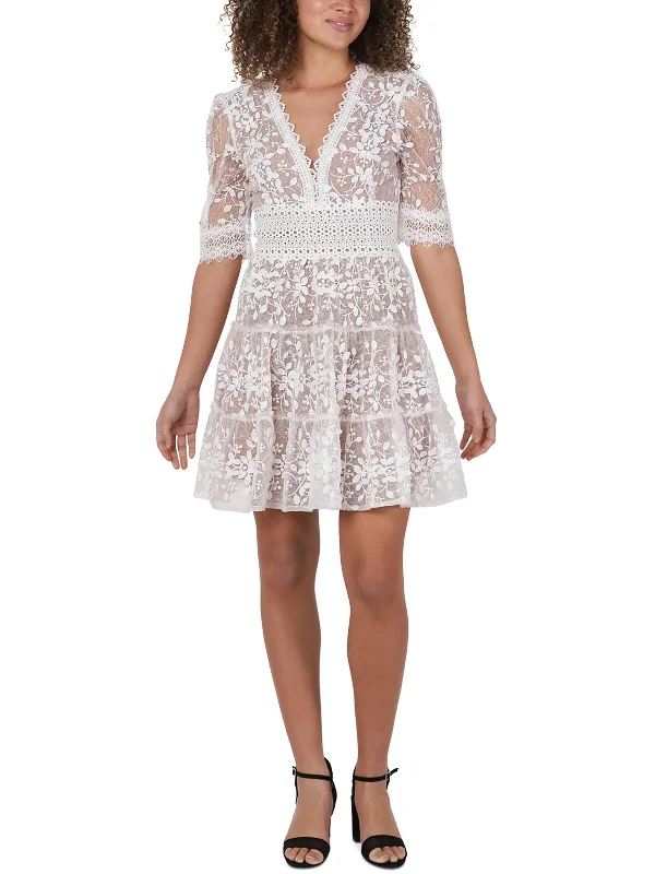  Affordable Online BoutiquesWomens Lace Deep V Fit & Flare Dress Affordable Online Boutiques