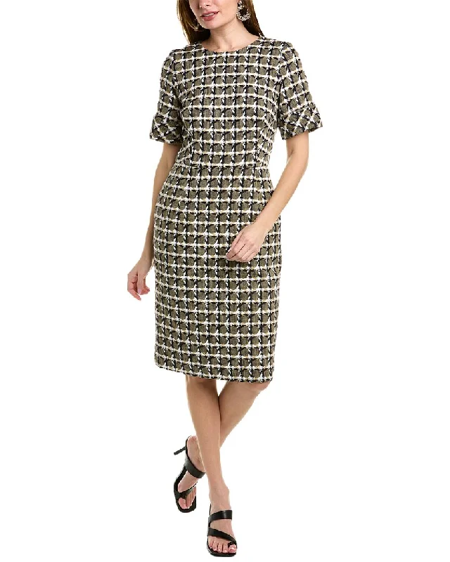  Modern Women's AttireOscar de la Renta Tweed Silk-Lined Wool-Blend Sheath Dress Modern Women's Attire