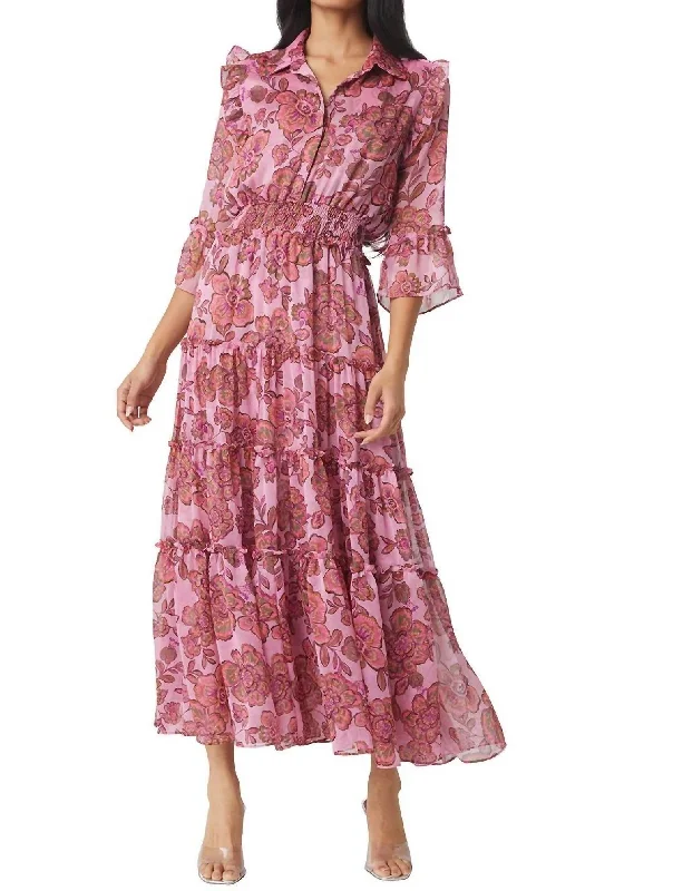  Women's Outerwear GarmentsPamelina Dress In Amaranth Flora Women's Outerwear Garments