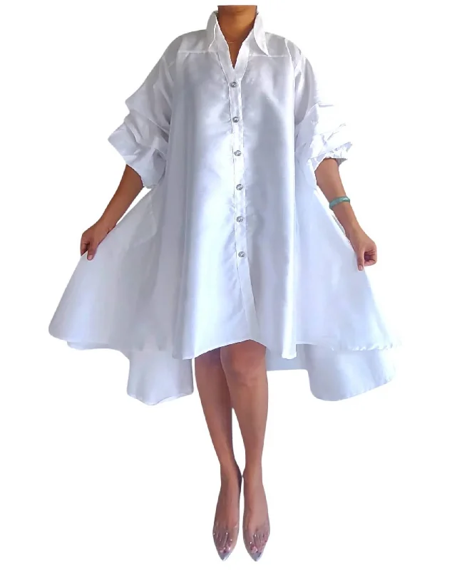  Women's Clothing OnlineFaux Silk Swing Dress In White Women's Clothing Online