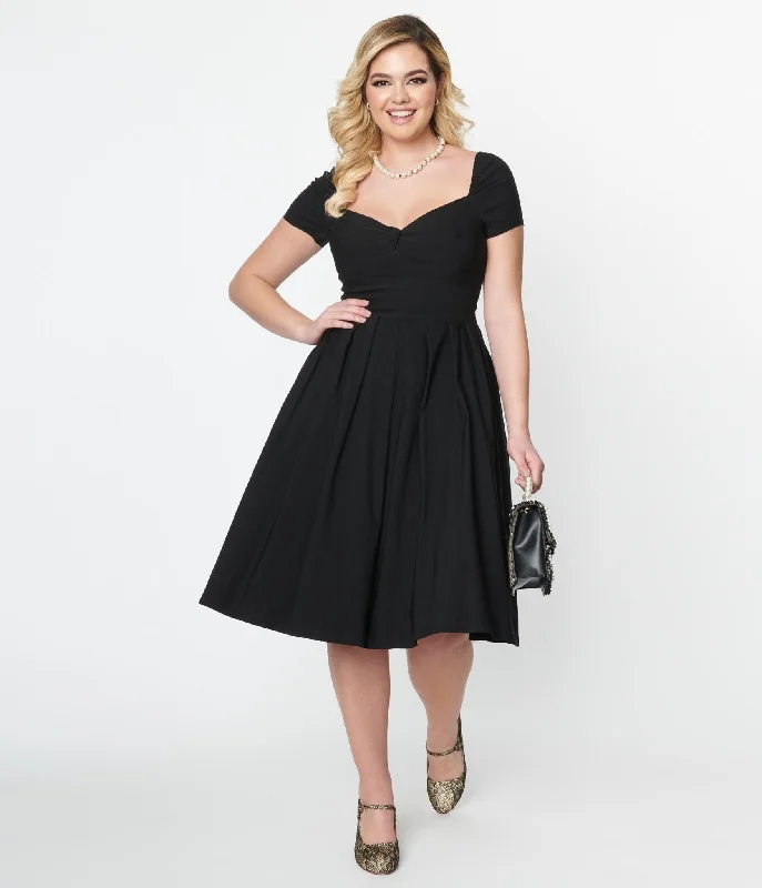  Women's Elegant Formal OutfitUnique Vintage Black Sweetheart Midge Swing Dress Women's Elegant Formal Outfit