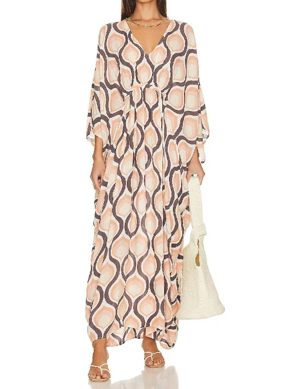  Trendy Women's ApparelGroovy Baby Maxi Kaftan In Pink Sand Trendy Women's Apparel