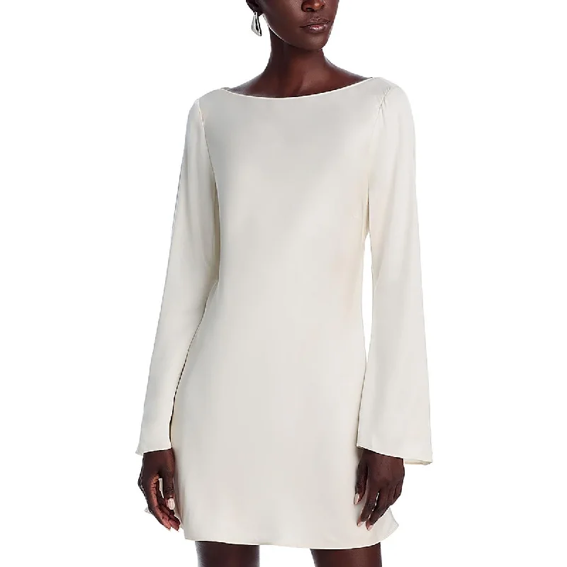  Weekend SaleWomens Mini Bell Sleeve Shift Dress Weekend Sale