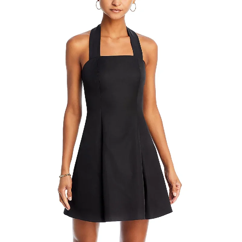  Holiday Special OffersWomens Mini Pleated Halter Dress Holiday Special Offers