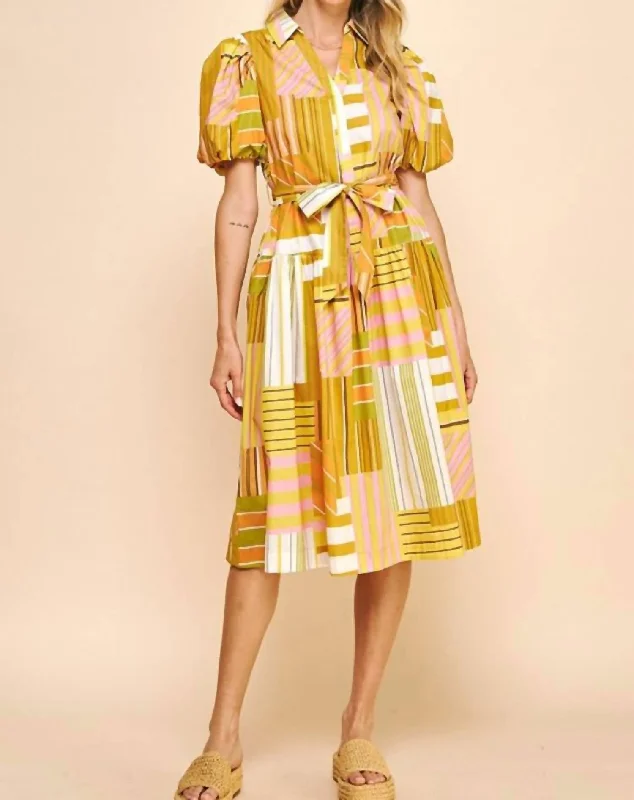  Trendy Boutiques OnlineSofia Dress In Yellow Multi Trendy Boutiques Online