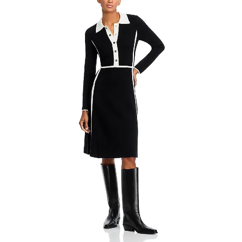  Flash DiscountWomens Full length Contrast Trim Sweaterdress Flash Discount