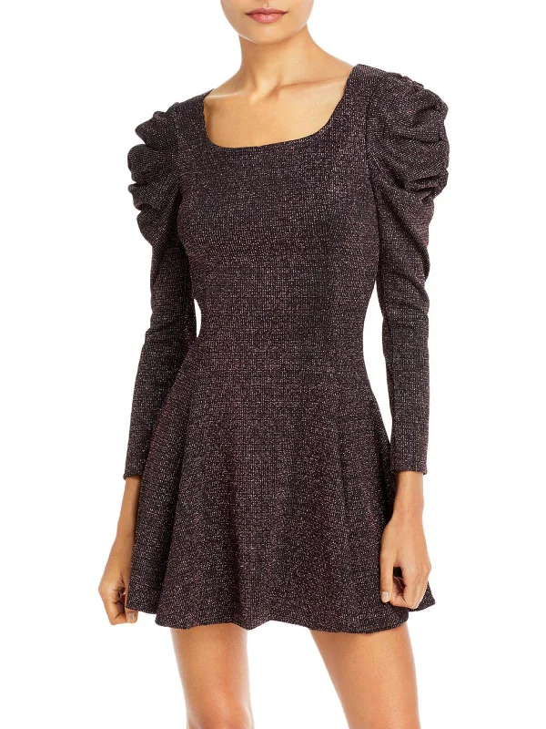  Sustainable Women's ApparelWomens Metallic Mini Fit & Flare Dress Sustainable Women's Apparel