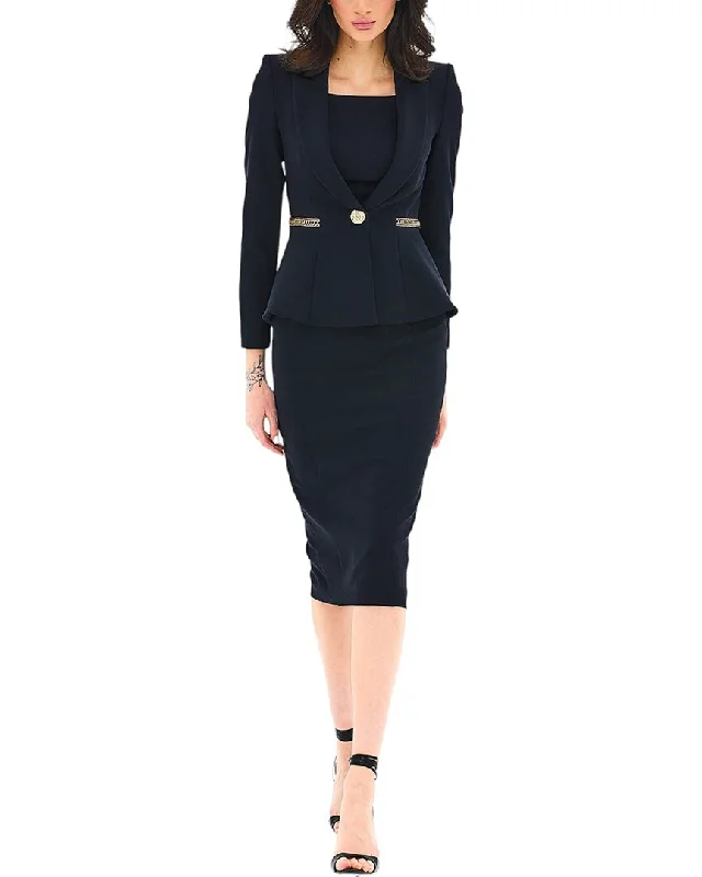  Clothing SalesBGL 2pc Wool-Blend Blazer & Dress Set Clothing Sales