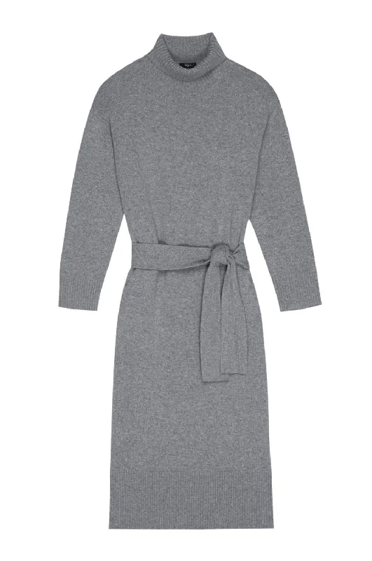  Women's Casual AttireWomens Turtleneck Sweater Dress Mila In Heather Grey Women's Casual Attire