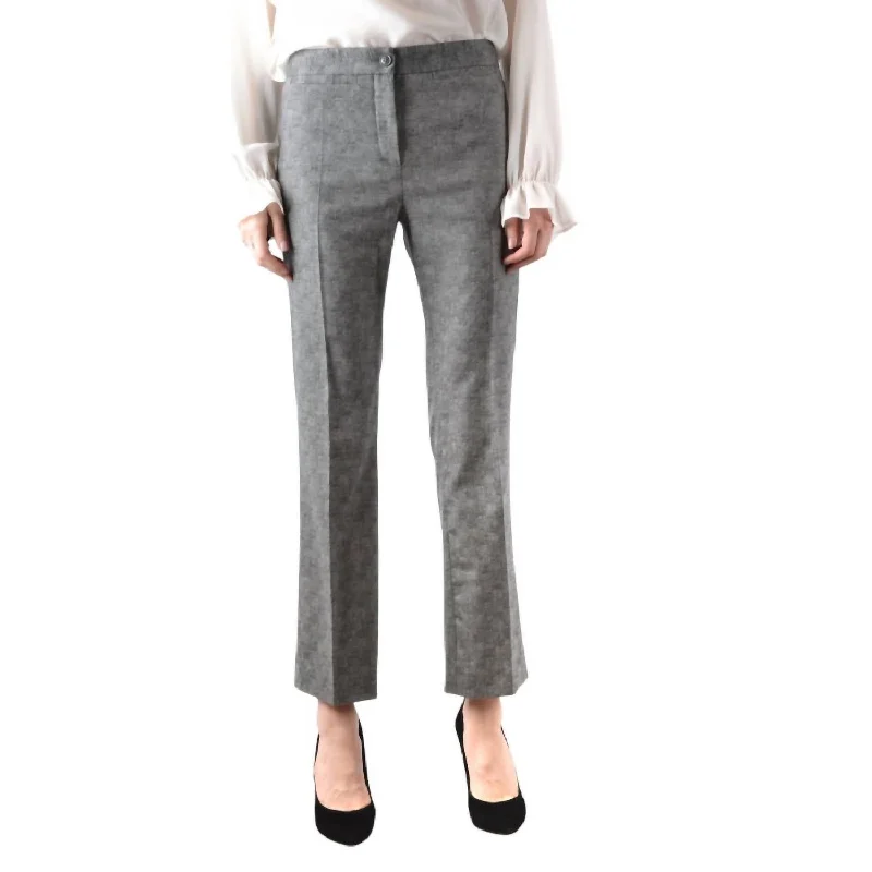  Women Wear BrandsWool Ankle Crop Dress Pants In Gray Women Wear Brands