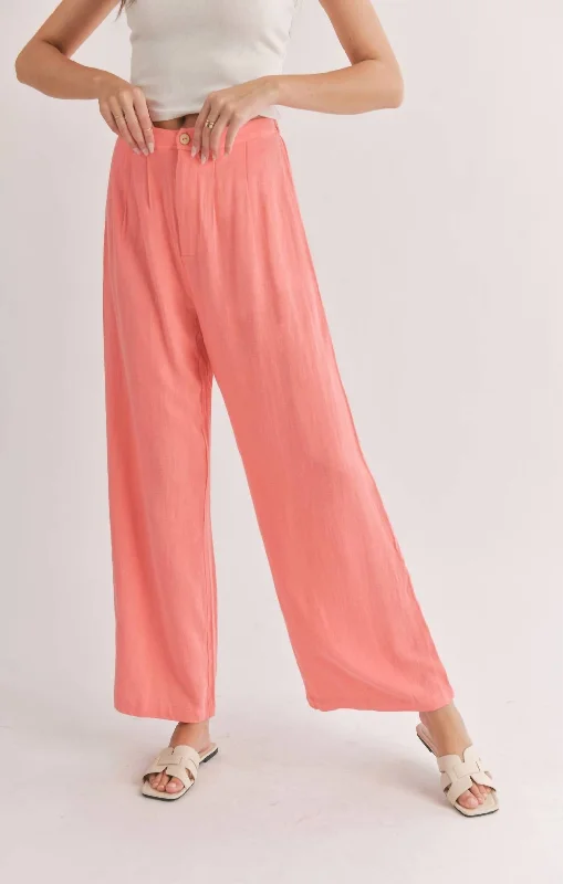  Women's Transitional ApparelBotanical Trousers In Coral Women's Transitional Apparel