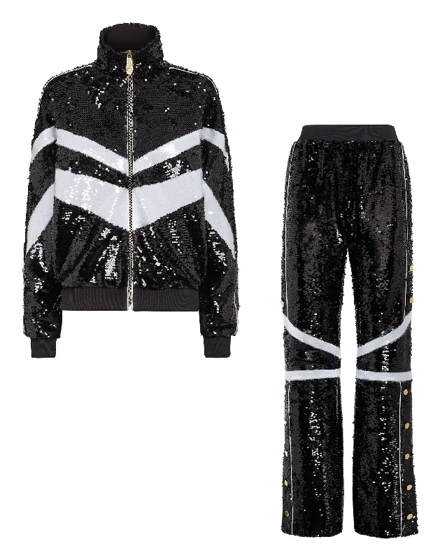  Women's Outfit For The OfficeTop/Trousers Tracksuit  with Crystals Women's Outfit For The Office