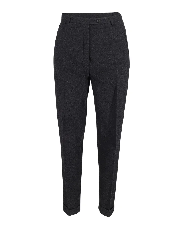  Trendy Boutique OnlineMax Mara Sportmax Tapered Trousers in Grey Cotton Trendy Boutique Online