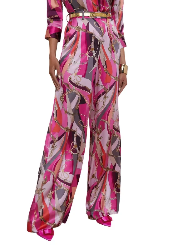  Trendy Online BoutiquesPilar Wide Leg Pants In Pink Multi Buckle Swirl Trendy Online Boutiques