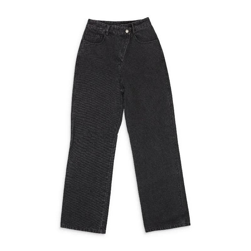  Affordable Trendy Clothes For WomenCALLIPYGIAN WASHED WIDE LEG SLANTED FLY BLACK WIDE-LEG JEANS Affordable Trendy Clothes For Women