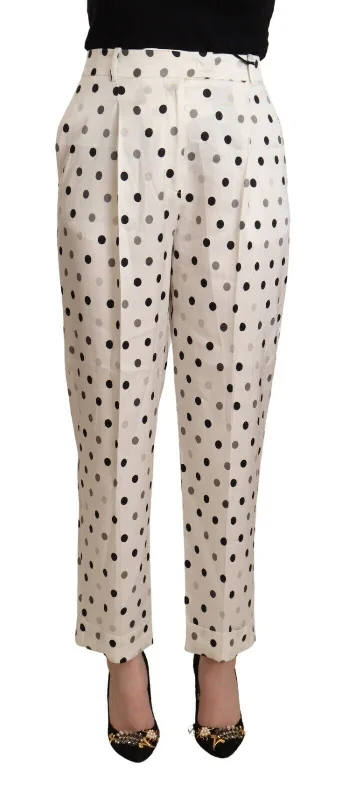  Women's Trendy GarmentsErmanno Scervino  Polka Dotted High Waist Tape Women's Pants Women's Trendy Garments