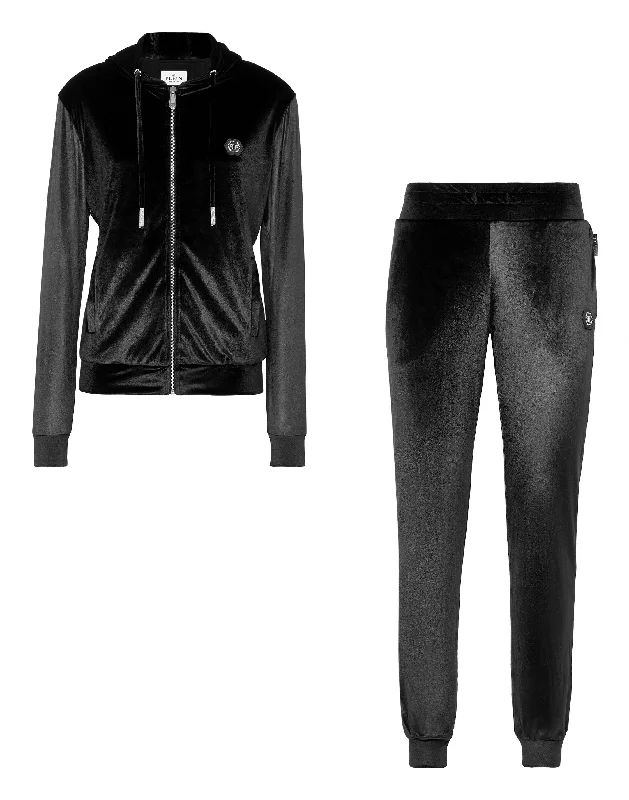  Women's Tailored OutfitVelvet Jogging tracksuit:Top/Trousers Skull strass Women's Tailored Outfit