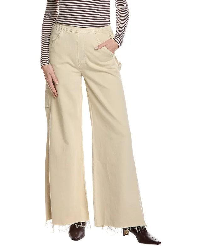  Women's High-Fashion OutfitMOTHER The Main Sail Sneak Fray Super High-Waist Linen-Blend Mojave Desert  Wide Women's High-Fashion Outfit