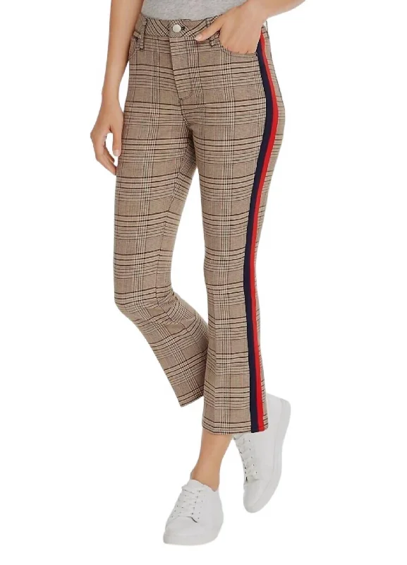  Best Clearance Sales Right NowPlaid Side Stripe Ponte Stretch High Rise Pant In Multicolor Best Clearance Sales Right Now