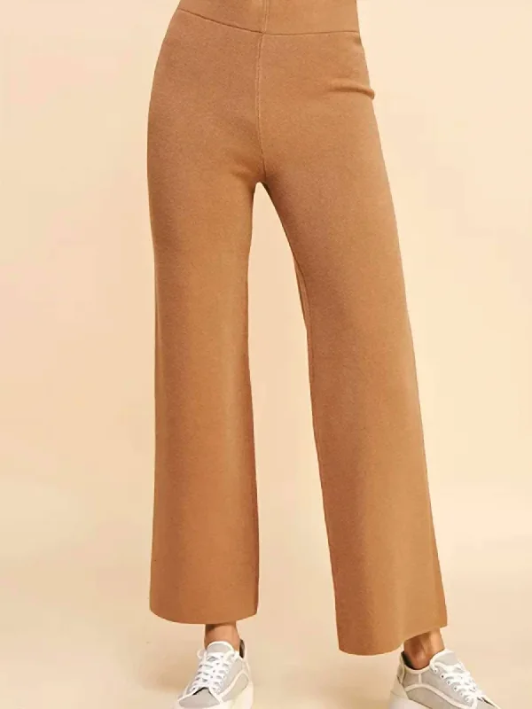  Women's Casual OutfitStraight Leg Sweater Pants In Camel Women's Casual Outfit