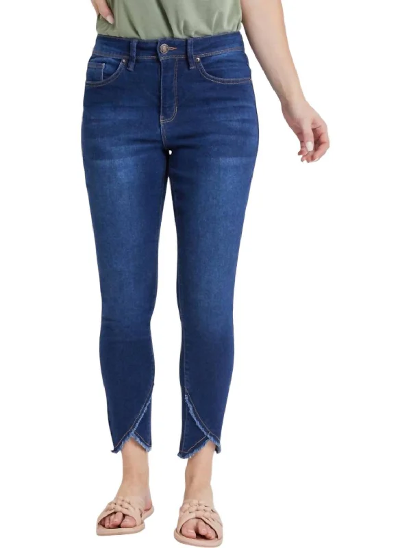  Women's Comfortable Lounge OutfitTulip Hem Ankle Jeans In Midnight Sky Blue Women's Comfortable Lounge Outfit