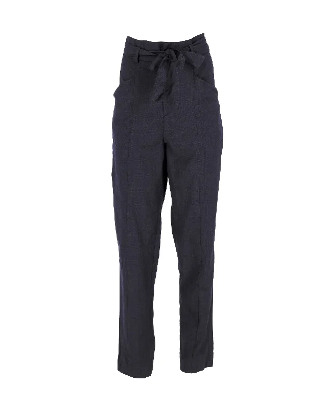  Contemporary Women's ClothingIsabel Marant Etoile Tie-Waist Trousers in Navy Blue Wool Contemporary Women's Clothing