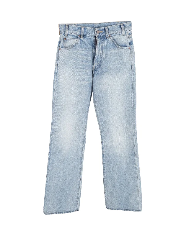  Online Boutique StoresCeline Straight Leg Jeans in Light Blue Cotton Denim Online Boutique Stores