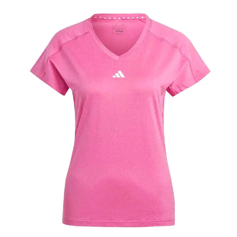  Women's Athletic Appareladidas - Women's Aeroready Train Essentials V-Neck T-Shirt (HR7876) Women's Athletic Apparel