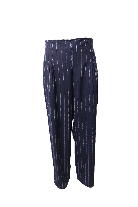  Everyday Women's Fashion TrendsGanni Pinstripe Wide Leg Pants in Blue Polyester Everyday Women's Fashion Trends