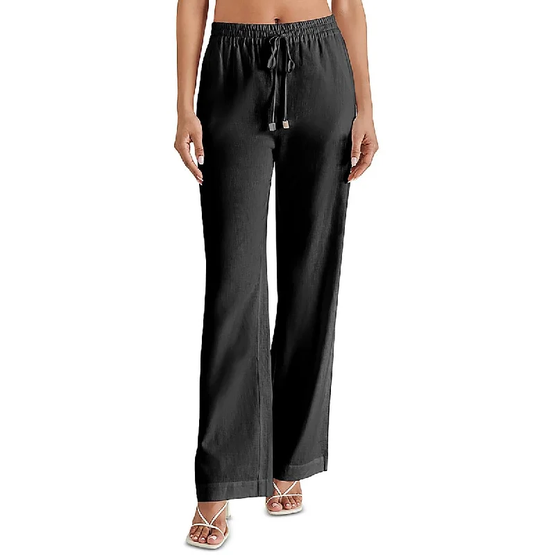  Sustainable Women's ClothingWomens Linen Drawstring Wide Leg Pants Sustainable Women's Clothing