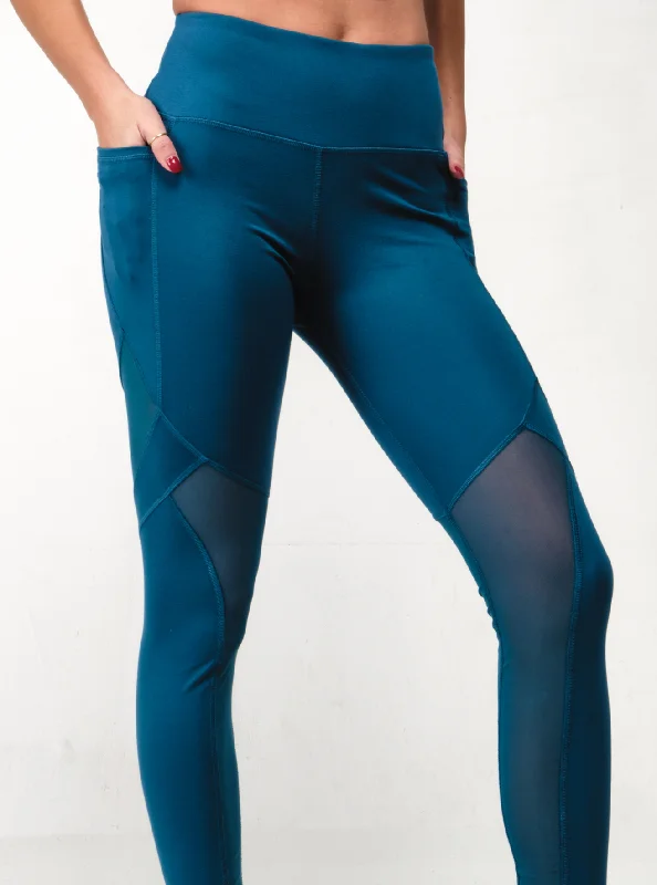  Women's Seasonal ApparelHigh-Rise Mesh Legging - Pacific Blue Women's Seasonal Apparel