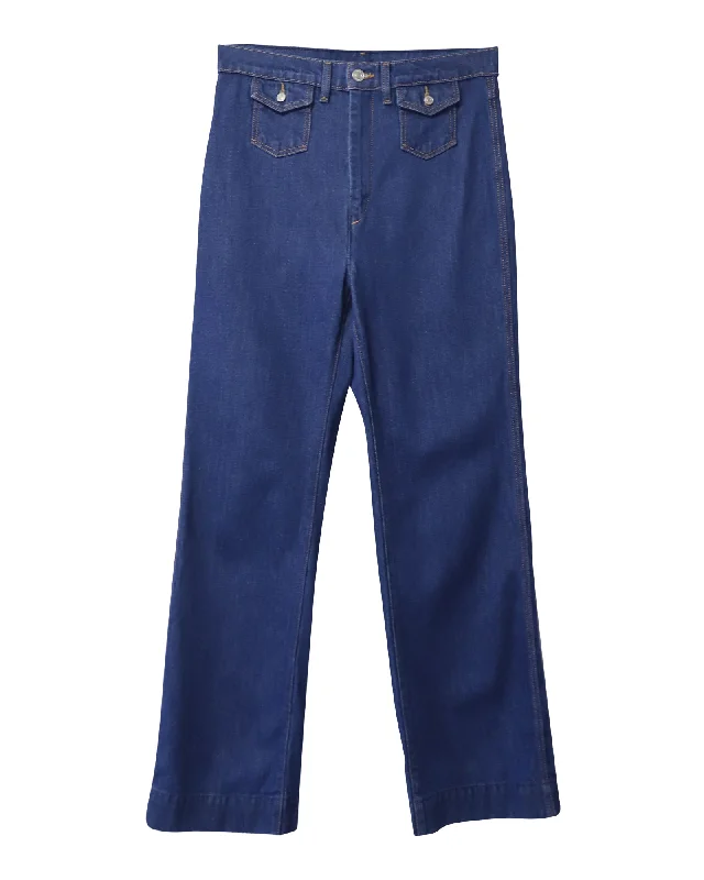  Women's Work Outfit For The OfficeRe/done Straight Leg Denim Jeans in Blue Cotton Women's Work Outfit For The Office