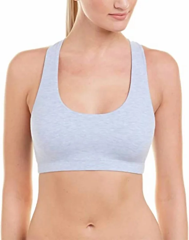  Women's Cozy ClothesCotton Racerback Bralette In Heathered Cloud Women's Cozy Clothes