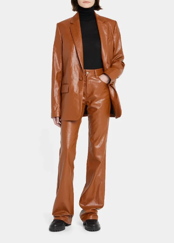  Women's Sports ApparelVegan Leather Freddie Pant In Cognac Women's Sports Apparel