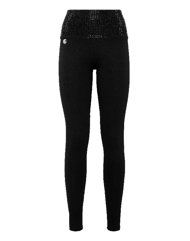  Relaxed Fit Women's FashionHigh Waist Leggings  with Crystals Relaxed Fit Women's Fashion