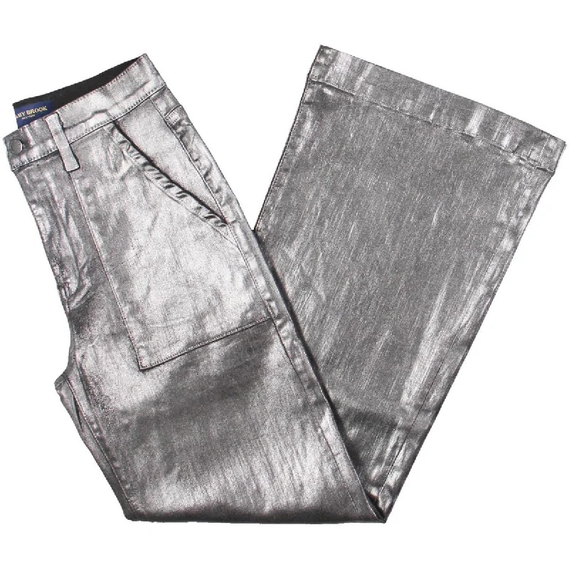  Women's Seasonal ApparelWomens Metallic Cropped Cropped Pants Women's Seasonal Apparel