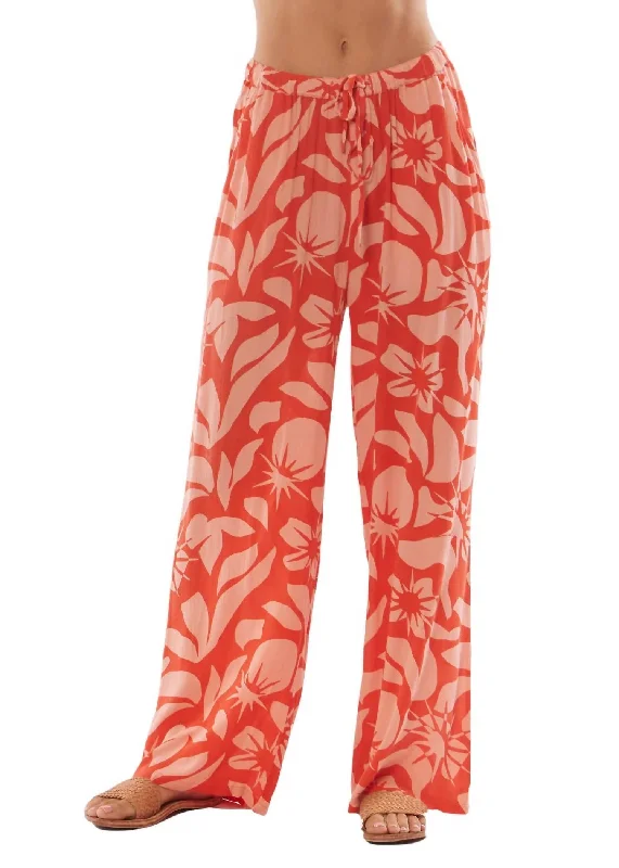  Sustainable Women's ApparelBeach Bliss Woven Pant In Tangerine Sustainable Women's Apparel