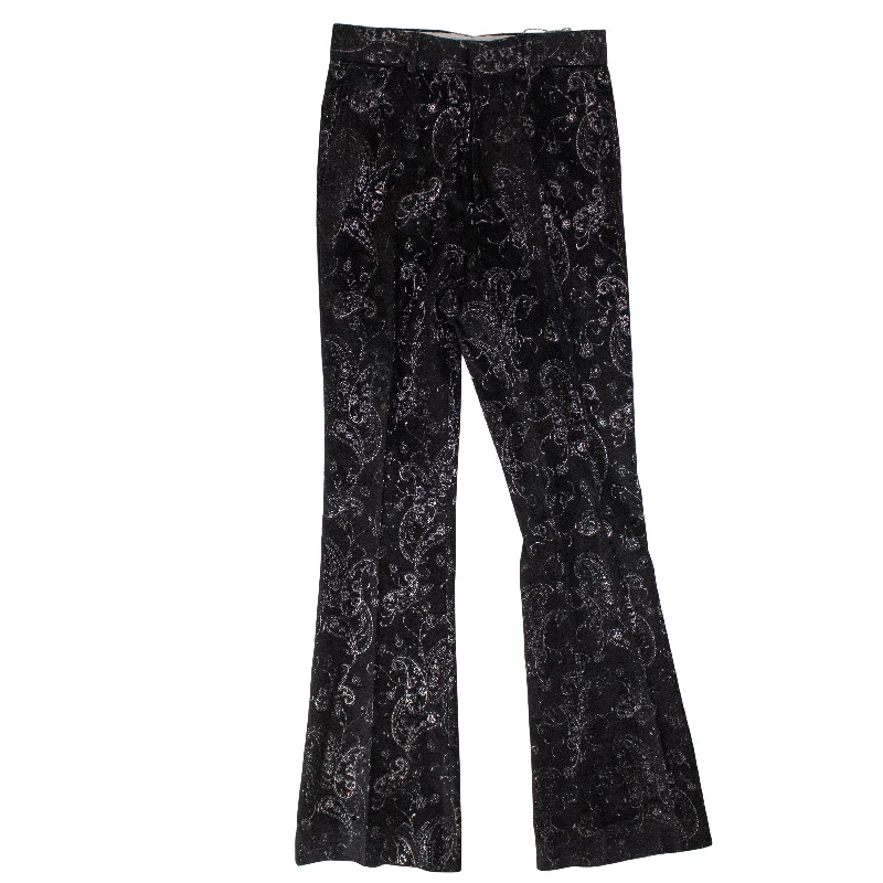  Women's Trendy GarmentsAmiri Paisley Velvet Glitter Flare - Black Women's Trendy Garments